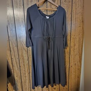 Sundance Navy Blue Midi Dress with Drawstring Waist